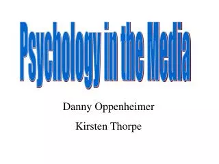 Psychology in the Media
