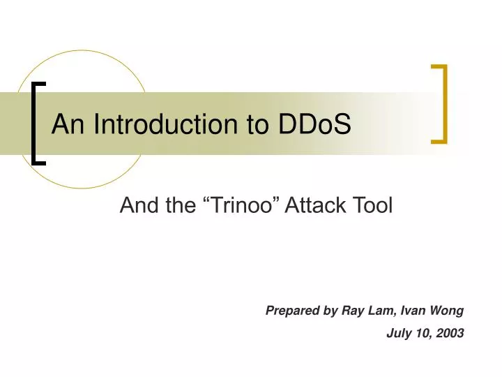 an introduction to ddos