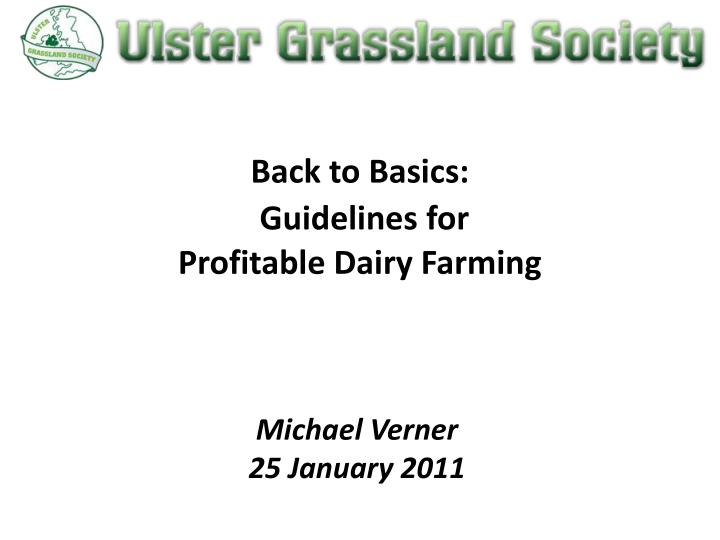 back to basics guidelines for profitable dairy farming