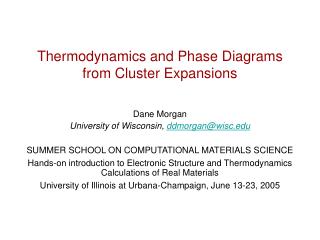 Thermodynamics and Phase Diagrams from Cluster Expansions