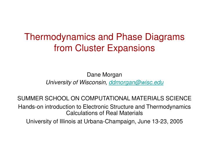 thermodynamics and phase diagrams from cluster expansions