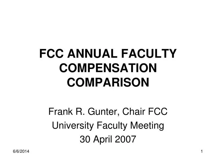 fcc annual faculty compensation comparison