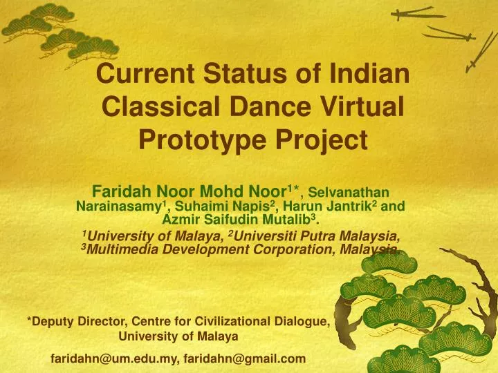 current status of indian classical dance virtual prototype project