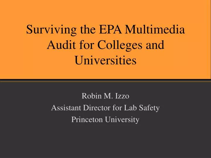 surviving the epa multimedia audit for colleges and universities