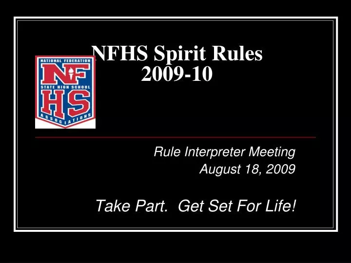 nfhs spirit rules 2009 10