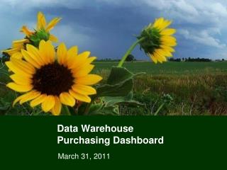 Data Warehouse Purchasing Dashboard