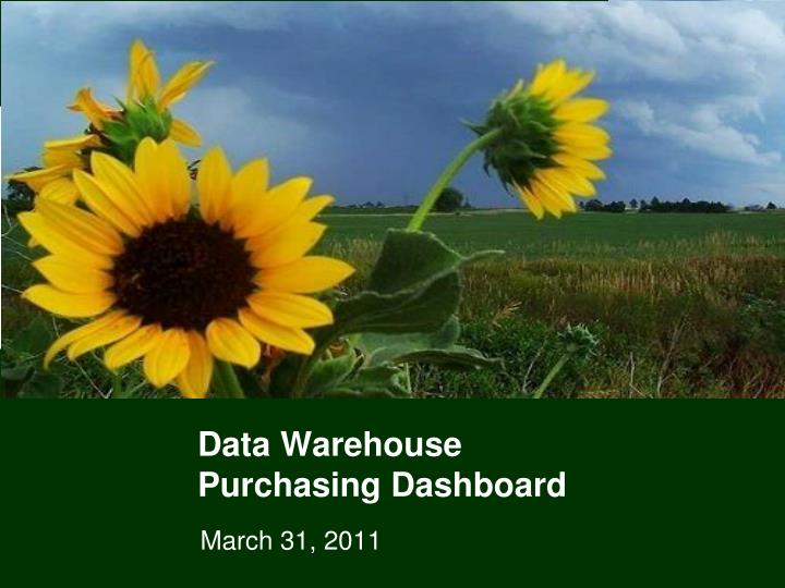 data warehouse purchasing dashboard