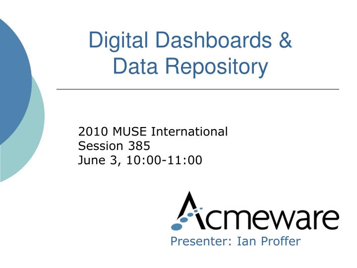 digital dashboards data repository
