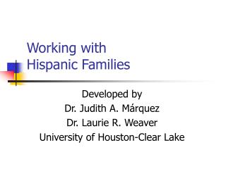 Working with Hispanic Families