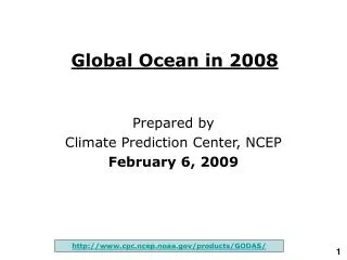 Global Ocean in 200 8