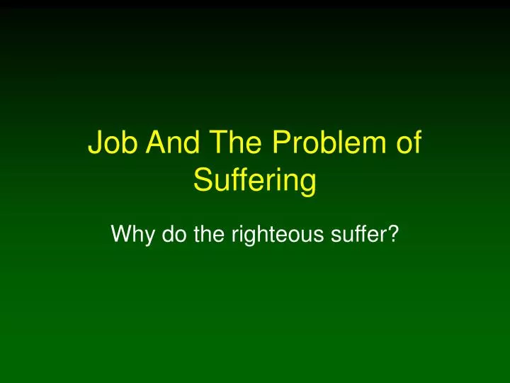 job and the problem of suffering