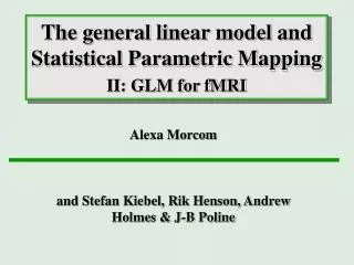 The general linear model and Statistical Parametric Mapping II: GLM for fMRI