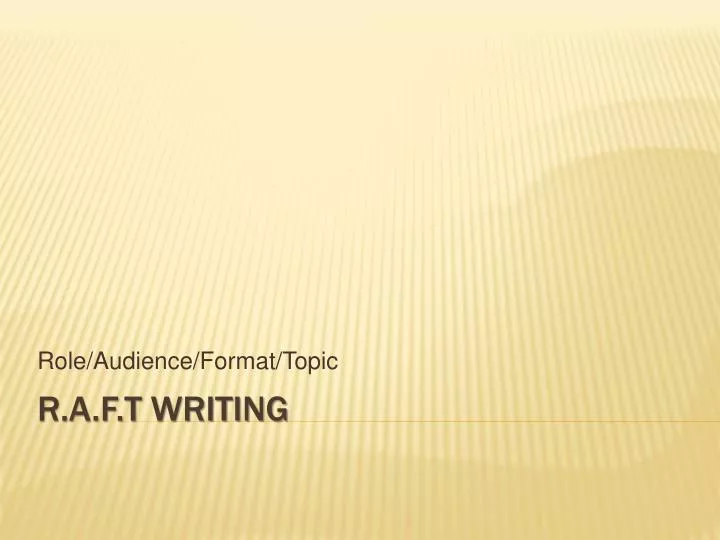 role audience format topic
