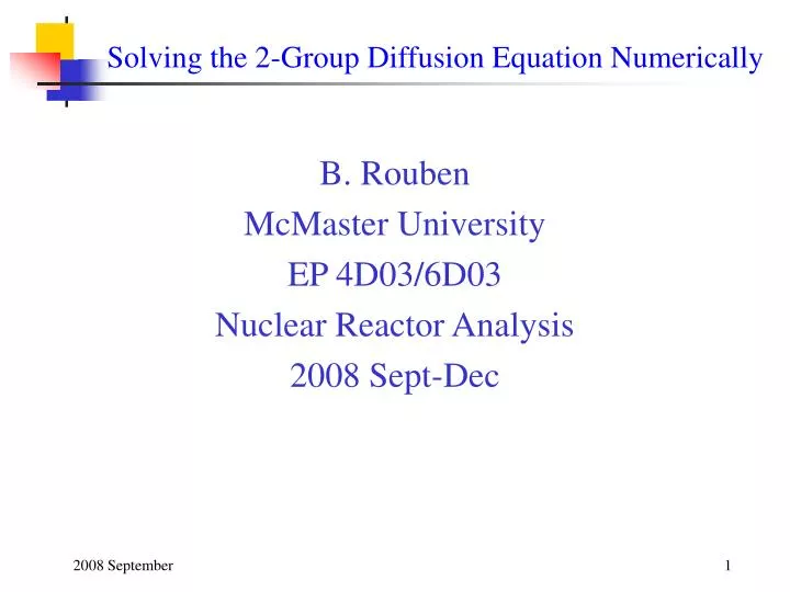 solving the 2 group diffusion equation numerically