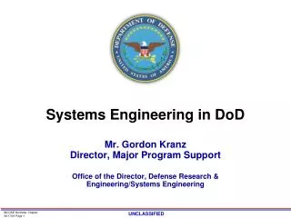 Systems Engineering in DoD