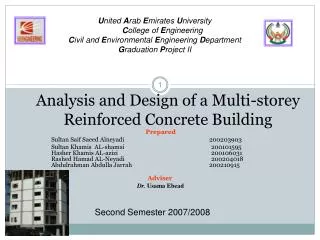 Analysis and Design of a Multi-storey Reinforced Concrete Building