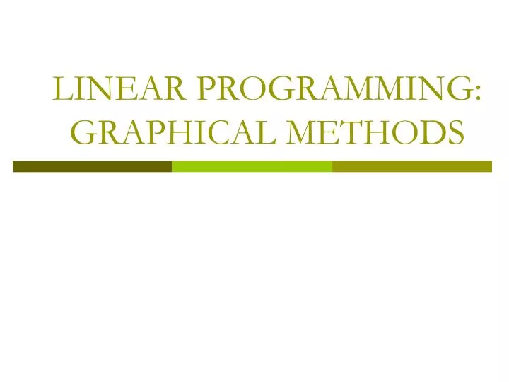 linear programming graphical methods