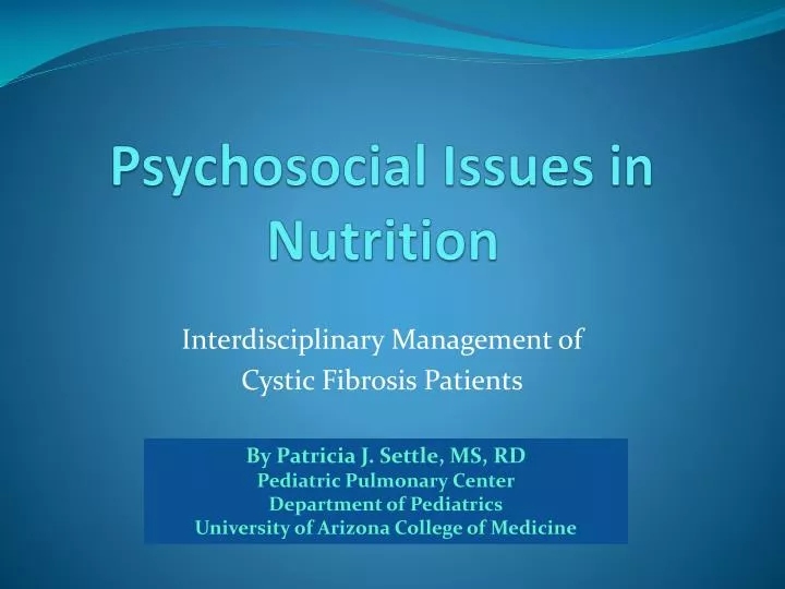 psychosocial issues in nutrition