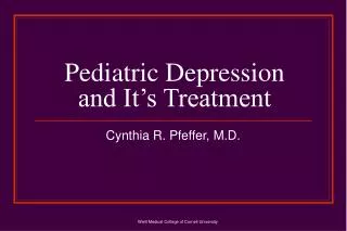 Pediatric Depression and It’s Treatment