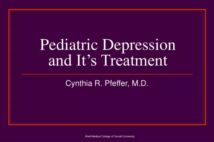 pediatric depression and it s treatment