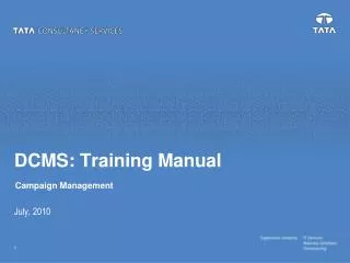DCMS: Training Manual