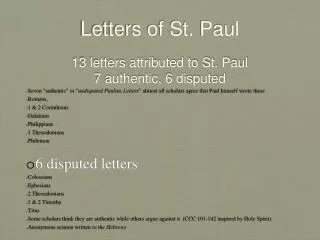 Letters of St. Paul