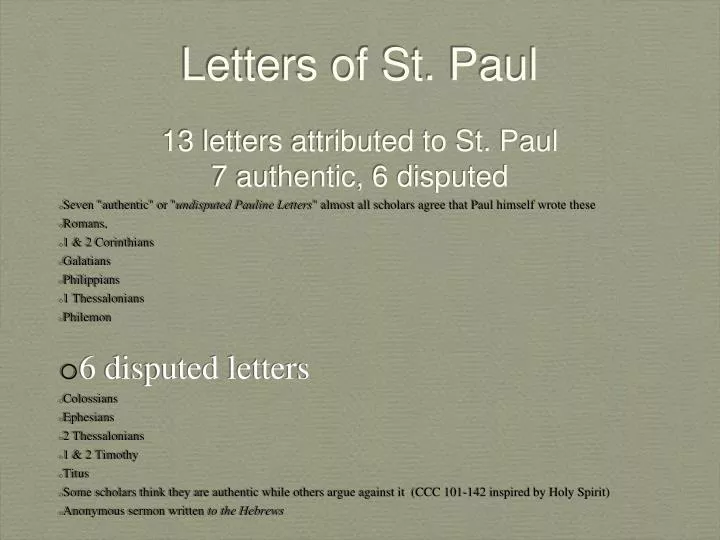 letters of st paul