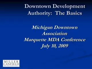 Downtown Development Authority: The Basics