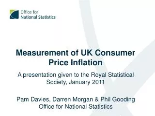 Measurement of UK Consumer Price Inflation
