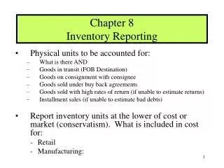 Chapter 8 Inventory Reporting