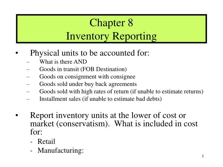 chapter 8 inventory reporting