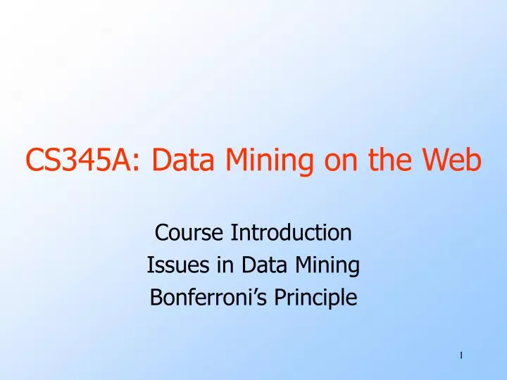 cs345a data mining on the web