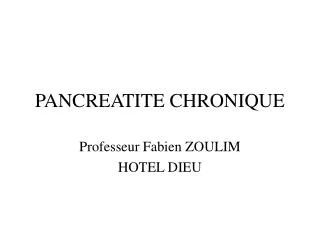 pancreatite chronique