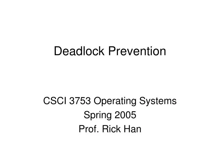 deadlock prevention