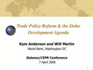 Trade Policy Reform &amp; the Doha Development Agenda