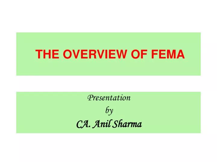 the overview of fema
