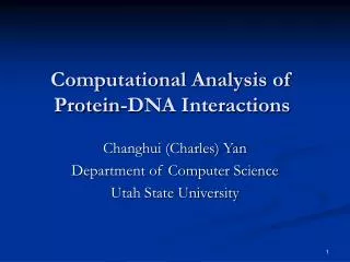 Computational Analysis of Protein-DNA Interactions