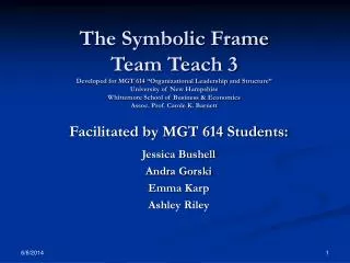 Facilitated by MGT 614 Students: Jessica Bushell Andra Gorski Emma Karp Ashley Riley