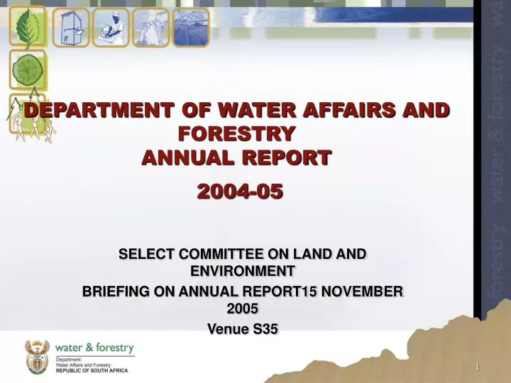department of water affairs and forestry annual report 2004 05