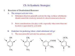 Ch 16 Synthetic Strategies