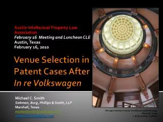 Venue Selection in Patent Cases After In re Volkswagen