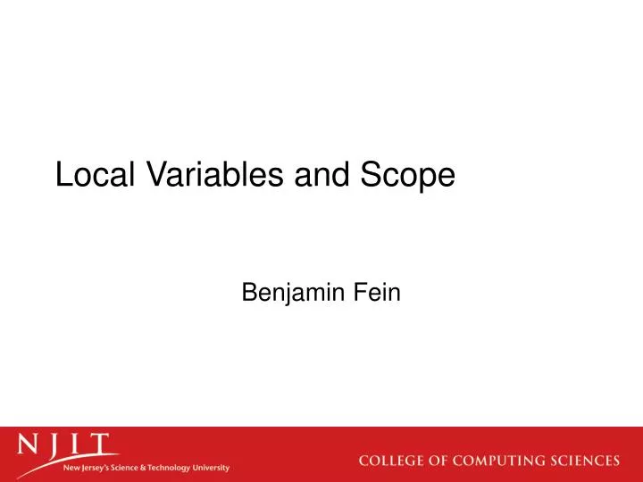 local variables and scope