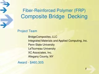 Fiber-Reinforced Polymer (FRP) Composite Bridge Decking