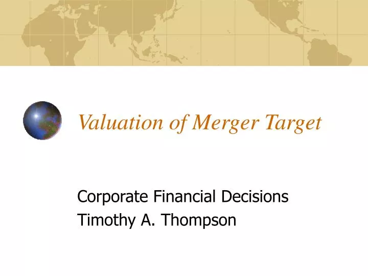 valuation of merger target