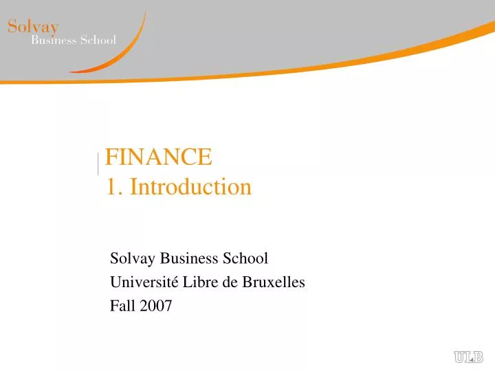 finance 1 introduction