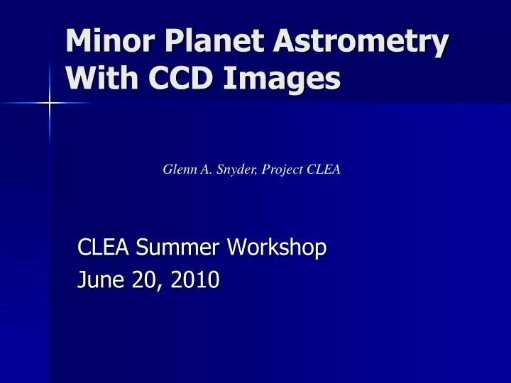minor planet astrometry with ccd images