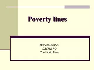 Poverty lines