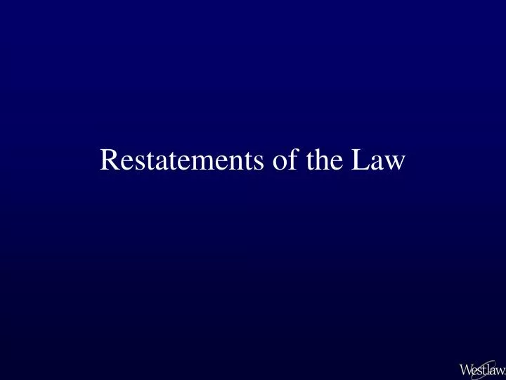 restatements of the law