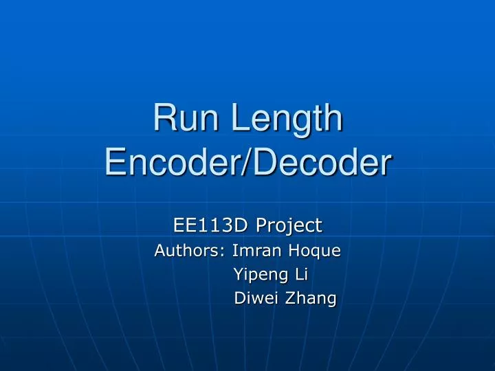 run length encoder decoder