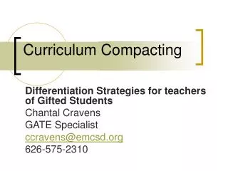 Curriculum Compacting